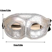 1pc Painted Floral Pattern Half Face Mask, Masquerade Ball Costume Decorative Mask Halloween - Multicolor - View 2