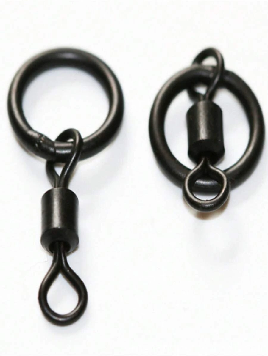 20个美式欧米茄环，欧式鲤鱼钩，飞蝇绑钩环，钓鱼配件 - 黑色 - 查看 1