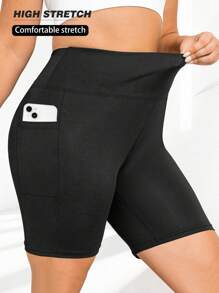 6 Pack Plus Size Biker Shorts For Women, High Waist Buttery Soft Yoga Shorts With Pockets, Non-See Through Summer Workout Shorts Black Set - 6 Đen - Xem 2