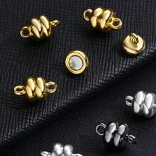 5 pares de conectores magnéticos de 7*12 mm de plata y KC oro para hacer joyas, brazaletes y collares