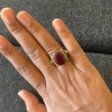 Retro Wide Band Ring With Red Cubic Zirconia, Engagement/Wedding Ring For Bride, Thoughtful Anniversary/Birthday/Christmas/Valentine's Day/Mother's Day Gift,Mom,Mother,Mother's Day,Gift