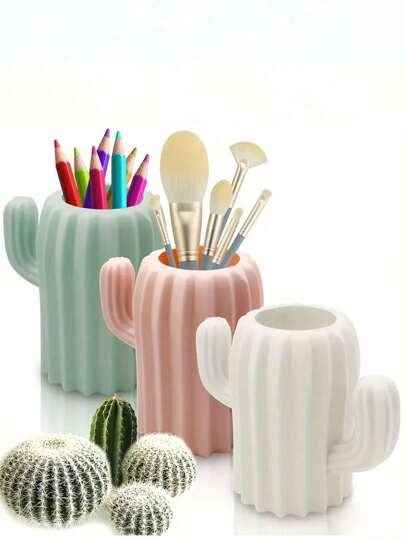 1 szt. Kreatywny uchwyt na długopisy w kształcie kaktusa, schowek na biurko, pojemnik na artykuły papiernicze dla uczniów, wazon z kaktusem, biurko, stojak na kredki, stojak na artykuły papiernicze z motywem kreskówek, kubek na długopisy do dekoracji biurka, odpowiedni do szkoły, klasy i biura, prezent urodzinowy, dekoracja kuchni