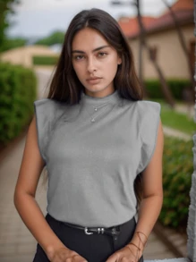 Basic Muscle Tee Discreet Side Detail Comfortable And Basic Beautiful Stylish Alternative A Luxury - 灰色 - 查看 2