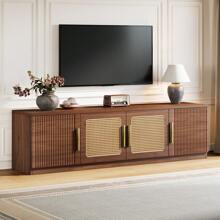 Tribesigns 70.9" TV Stand For Living Room, Mid Century Modern Entertainment Center With 6-Tier Storage Shelf, Wood Long Media Console Television Stands Cabinet For TVs Up To 80 Inches - Nâu mộc mạc - Xem 6