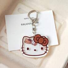 Sanrio 1 pieza Llavero con gatito de dibujos animados que se mueve, dije adorable de gato para mochilas y bolsos, regalo perfecto para cumpleaños, Pascua, accesorios adorables (estilo aleatorio)