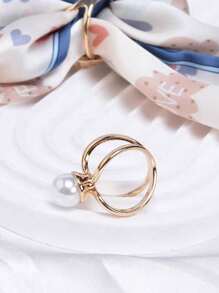 4PCS Exquisite Golden-Tone Pearl Embellished Scarf Clasps - Elevate Your Style With Luxurious Accents, Perfect For Adding A Touch Of Sophistication To Any Outfit, Ideal For Formal Events Or Everyday Wear - Gold - View 7