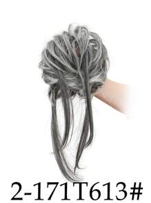 Synthetic Heat Resistance Fiber Elastic Straight Hair Messy Bun Hairpieces Scrunchie Black Blonde Brown Natural Fake Hair Chignon Band Updo Donut For Women Girls Daily Holiday Use - Multicolor - View 11