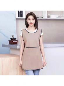 New Large Pockets Hairdressing Cloak Anti-Fouling Vest Hair Stylist Apron Kitchen Waterproof Home Cleaning Solid Color Apron - Multicolor - View 5