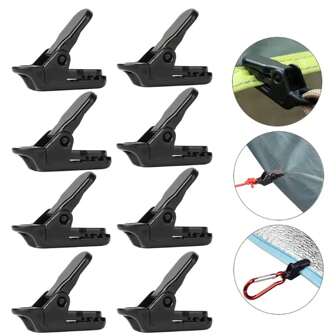 20pcs/Set Tent Accessories: Alligator Clips For Sunshade Canopy, Waterproof Fabric Clamps, Clothespins, Camping Survival Fastening Tools For Outdoor Camping, Hiking