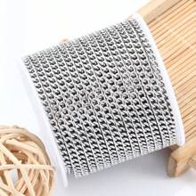 1m/39.37in High Quality Stainless Steel Reversible Cuban Chain, Multiple Sizes, Suitable For DIY Jewelry Making, Personalized Necklaces, Bracelets, Bag Chains And Apparel Accessories, Craft Components Supplies - Cuban Chain - View 3