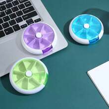 1 pieza/Set de 3 piezas Caja portátil de almacenamiento de píldoras de ABS, caja moderna de almacenamiento de medicamentos multicompartimento, apta para uso doméstico