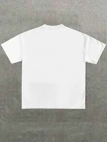 Camiseta con diseño de erizo lindo, estilo anime y dibujos animados para niños, de algodón puro 220g, cómoda y versátil, con estampado de letras - Blanco - Ver 2