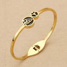 3/1pc Stainless Steel Bracelet, Women Elegant Style With Big Cubic Zirconia Pendant And Small Cubic Zirconia Decoration, Refined & Chic, Suitable For Daily Wear And Gift