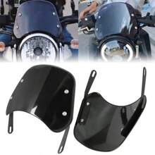 For  Kawasaki Suzuki Cafe Racer For Harley  Universal Black Windshield Wind Deflector Windshield Fairing - Blue - View 2