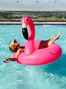 1pc Summer Rose Inflatable Flamingo Pool Float Swim Party Supplies Fun Beach Essentials Floaties For Adults Pool Party Favor