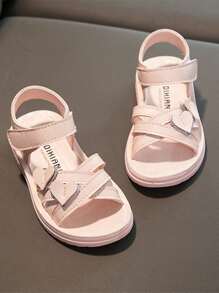 Fashionable Hook And Loop Closure Girls Princess Shoes, Lightweight, Anti-Slip, Suitable For Toddler & Children