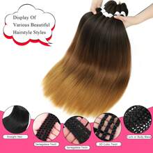 8 Packs Braiding Hair Pre Stretched Long Braiding Hair For Braiding Twist Hair Pre Stretched Braiding Hair For Crochet Braids Hot Water Setting Soft Yaki Texture - 1B/30/27 - 查看 5