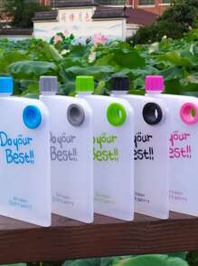 1 pieza Botella de agua transparente de viaje de 380ML, de estilo deportivo con anillo de AS+PP, de peso ligero y con acabado mate plano, adecuada para adultos y viajes al aire libre