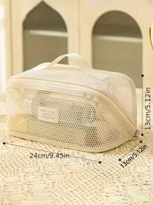 大容量尼龙网眼化妆包，透气多层化妆品收纳包，轻便洗漱包，时尚旅行洗漱包，带隔层，可收纳洗漱用品和化妆工具，简约拉链设计，顶部单手提手，镂空设计，化妆包，化妆袋，化妆包，化妆品收纳包，化妆品收纳包，旅行，化妆袋，包，梳妆台，化妆袋，旅行必备，化妆包，旅行必备，梳妆配件，小化妆包，化妆袋，化妆品收纳包，旅行必备，大容量，大号化妆包，圣诞礼物，收纳袋，旅行，女士旅行必备礼物，收纳袋，手拿包/小手提包，化妆品收纳包，化妆品整理包，收纳袋，刷子收纳袋，迷你收纳袋，大容量收纳袋，女士礼物，圣诞节礼物，送给女性的礼物创意