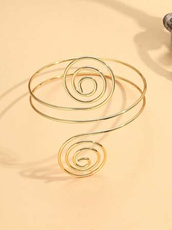 1pc Party Style Fashionable Vintage Luxurious Court Style Shaped Open Arm Cuff Bangle Bracelet For Women, Suitable For Daily Wear, Wedding,Festival, Party And Banquet