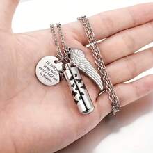 Cilindro de joias de cremação para cinzas, pingente de asa de anjo de borboleta de aço inoxidável, colar de urna memorial para animal de estimação humano - Eu te segurarei em meu coração até te segurar no céu - Borboleta - Ver 3