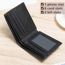 Men's RFID Blocking Wallet, Minimalist Crocodile Embossed Front Pocket Wallet, Perfect Daily Use And Travel Safety Gift For Men Mini Bag Small Bag - Black - View 4