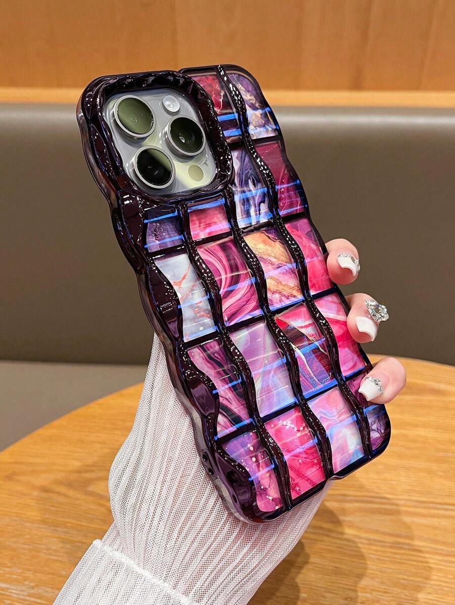 新款Iphone16全包波浪纹大理石手机壳Phone16 Iphone16pro Iphone16pro Max, IPhone13, IPhone13 Pro