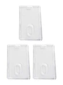 Acrylic Transparent Heavy-Duty Plastic Card Case, Double-Sided Transparent Card Id Card Work Badge Cover Badge Hard Card Case, Transparent Badge Case Vertical Office Supplies (Excluding Cards) Business Card Holder Wallet Business Card Holder Credit Card Holder, Id Card Holder Female For Male Card Wallet. - Clear - View 15