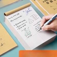 3pcs Of Draft Paper For Student Specific High School Mathematics Postgraduate Entrance Examination Section, Thick Calculation And Eye Protection Blank Book For Cheap And Optimal Selection, Random Pattern Color Distribution