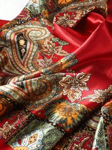 1pc Women Bandana Bohemian Paisley Printed Women Satin Scarf, Elegant Casual Headscarf/Shawl For Daily Life And Sun Protection