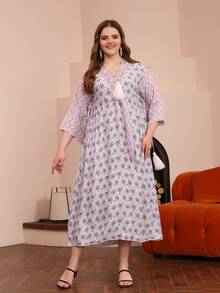 优雅阿拉伯女装 JALABIA2025春夏斋月 - 紫色 - 查看 6