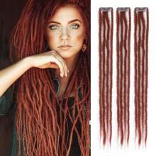 3 Piezas de extensiones de rastas sintéticas rectas de 24 pulgadas con doble extremo, hechas a mano, suaves, de estilo reggae hippie, para mujeres