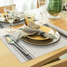 Rectangular Placemat Kit For Table Setting Placemat Dinner Sousplast 30x45cm - Marrón Mocha - Ver 6