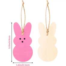 10pcs/Pack Colorful Easter Bunny Wooden Hanging Ornaments, Easter Party Supplies Home Decor