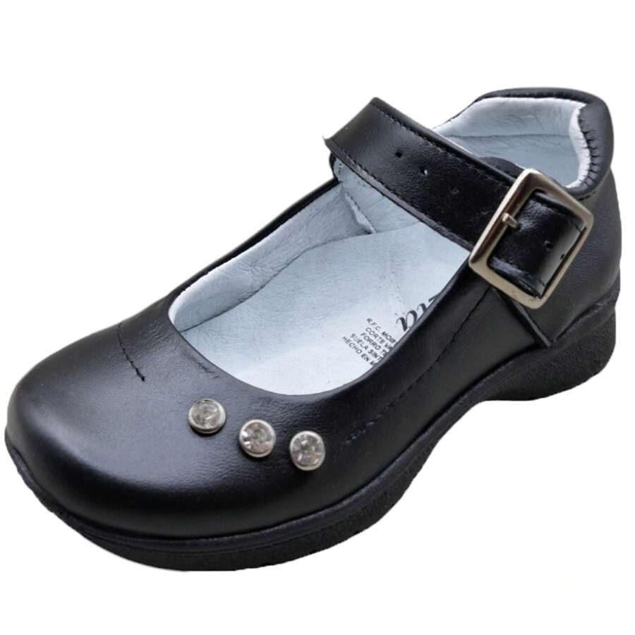ZAPATO ESCOLAR NEGRO PARA NIÑA 100% PIEL - Negro - Ver 1