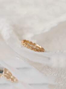 1 件甜美清新 925 纯银镀金雏菊花戒指，送给女朋友的礼物 - 金色 - 查看 1