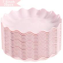 20Pcs Elegant Pink Plastic Plates - Choice Of 10.25" Dinner Or 7.5" Dessert Size - Heavy Duty Disposable Plates For Mother's Day Brunch, Tea Parties & Girls Birthdays - Hồng - Xem 1
