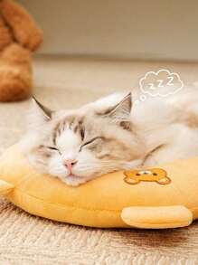 市场 1 件装镇静狗猫枕头，柔软蓬松狗床枕头，U 型缓解焦虑狗颈枕，宠物舒缓玩具，用于缓解关节疼痛和改善睡眠质量 - 彩色 - 查看 3