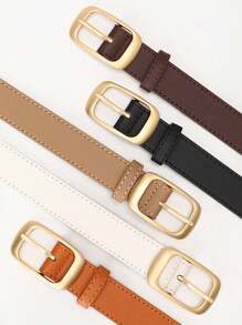 Moda feminina versátil cinto, estilo minimalista cinto de cintura com fivela de pino de alta qualidade