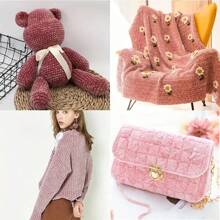 8 件/400 克优质闪亮雪尼尔纱线组合，用于钩针编织、针织 DIY 产品（包、帽子、装饰品、毛毯）、手工 DIY 圣诞礼物、柔软毛绒人造毛皮睫毛纱，配 3 毫米钩针（1 件 = 50 克 = 90 米 = 1.76 盎司 * 8 件） - 彩色 - 查看 8