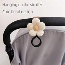 1 opakowanie haczyków do wózków dziecięcych Flower Stroller, różowy/beżowy/kamelowy, wielofunkcyjny haczyk do wózków dziecięcych Flower 3D - plastikowy, idealny do podróży dla maluchów