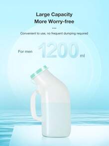 Cofoe 1200ml便携式小便器尿瓶男用尿容器户外旅行应急小便器储尿瓶带夹露营车载老人男士马桶