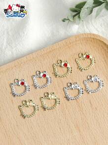 Sanrio Sanrio Hello Kitty Hollow Accessoires Bedels Met Strass Hangers DIY Sieraden Maken Voor Sleutelhangers Oorbellen Armbanden Kettingen Hangers Gereedschap