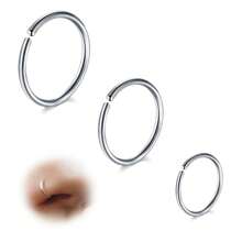 AVYRING 3pcs Nose Piercing Nose Ring Hoop Set Cartilage Rings Thin Small Septum Helix Rings Hypoallergenic 20G 6 Mm / 8 Mm / 10 Mm Black Gold Silver Cartilage Earring