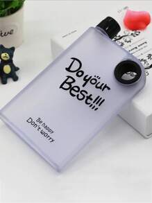 1 pieza Botella de agua transparente de viaje de 380ML, de estilo deportivo con anillo de AS+PP, de peso ligero y con acabado mate plano, adecuada para adultos y viajes al aire libre