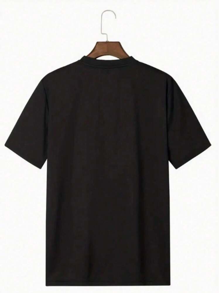 Camiseta de manga corta de algodón de algodón de algodón para hombres de caricatura de dibujos animados. 220gsm - Negro - Añade 2