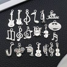 40/200pcs Bulk Musical Note Charms Music Symbol Vintage Elegant Chic Instrument Charms For Earring Necklace Craft Jewelry Making Finding DIY