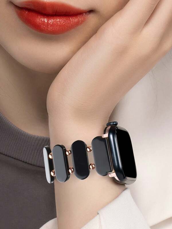 1pc Women's Fashion Lightweight Beaded Resin Apple Watch Band, Waterproof And Scratch-Resistant, Sized 38/40/41/42/44/45/49mm, 42/46mm For S10, Compatible With Apple Watch Ultra 2/1, SE 9/8/7/6/5/4/3/2/1
