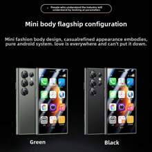 Small Screen S23 Pro Mini Smartphone Full Netcom Dual Card Dual Standby Android Mini Mobile Phone Dual Card Standby High Definition Camera (Not With Charger And Earphones) Gift For Birthday, Mother, Family, Friends, Boyfriend, Girlfriend - Black - View 3