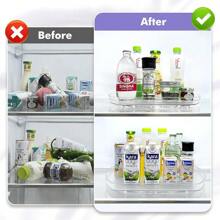 360° Rotating Lazy Susan Turntable - Multifunctional Rectangular Organizer 15.1" X 11.4" For Refrigerator, Cabinet, Pantry, And Kitchen Countertop (4 Pack) - Clear - View 6